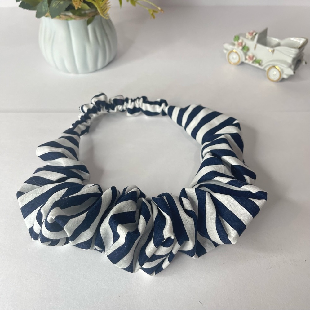 Headband wrap scrunched Women striped elastic